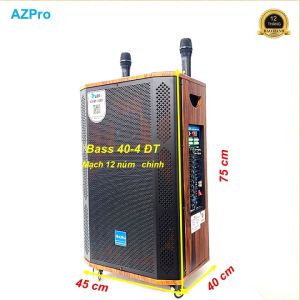 Loa kéo Bluetooth chính hãng AZPROAZ-2506-A Bass 40- 4 đường tiếngmạch Reverb 10 núm chỉnh