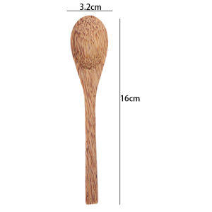 Feelife Natural Coconut Wooden Handmade Spoon Fork for Eating for Dessert Fruit Salad Mixing Wooden Handmade Coconut Tableware