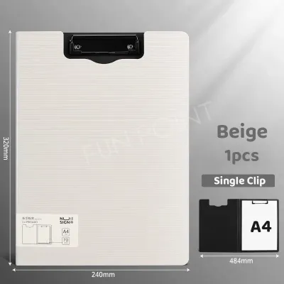 FUN POINT A4/A5 Foldable Clipboard Folder Portable Clip Board Paper Storage Clip Strap Design Stationery
