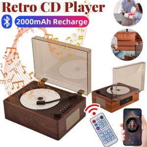 Portable CD Player Rechargeable Remote Control Desktop CD Player Bluetooth5.0 Support CD USB 3.5mm AUX for Phone