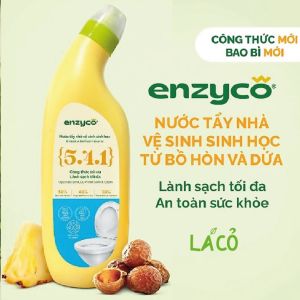 Nước tẩy bồn cầu Enzyco nước tẩy bồn cầu hữu cơ sinh học enzyme dứa bồ hòn cam chanh xả thơm khuynh diệp vệ sinh - 860ml