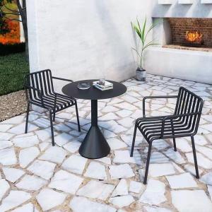 Outdoor Dining Table Chair Set Milktea Shop Open-air Small Round Table Yard Cafe Leisure Meeting Desk and Chairs