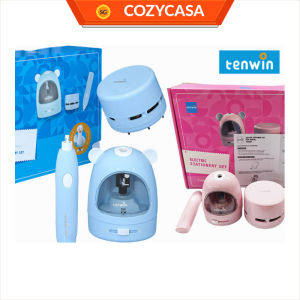 【COZYCASA】Electric Stationery Set | Pencil Sharpener + Eraser + Mini Vacuum | Gift Set