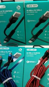 KABEL DATA LOG ON CB69 FAST CHARGING QUALCOMM 3A MICRO/TYPE C/IPHONE