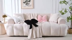 Bow Pillow Butterfly Shape Decorative Cute Pillow for Bed Sofa Lovely Home Decor  Pink  25.4 x 20.3  cm