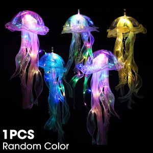 โคมไฟแมงกะพรุนส่องแสงว่ายน้ำโคมไฟเรืองแสงโคมไฟสำหรับขายดีแผงลอยกลางคืนโคมไฟเทพนิยายตกแต่งงานปาร์ตี้