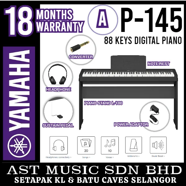 Yamaha P145 88-keys Digital Piano (Package A) | Lazada