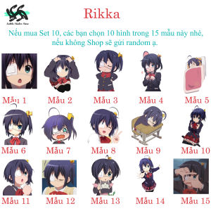 Love Chunibyo & Other Delusions/Chuunibyou demo Koi ga Shitai - Set 10/15 Sticker Rikka Takanashi dán trang trí anime trang trí siêu đẹp chống nước chống xước