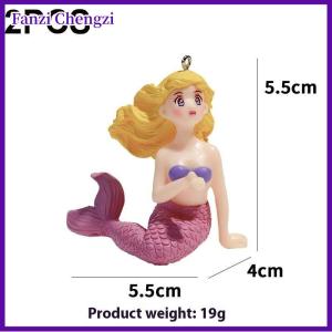Fanzi 2PCS Aquarium Suspension Mermaid Figurine Ornament Beautiful Mermaid Fish Tank Desk Decoration Crafts For Aquarium Landscaping