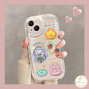 For Infinix Hot 12 Play 20 Play 30 11 10 Play Hot 30i 9 8 Play 10Lite Smart 6Plus 7 6 5 Note 12 G96 Colorful Bracelet Cute 3D Doll Rabbit Flower Shockproof Cover