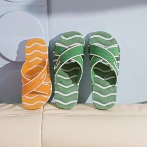 [Free Shipping] WomenS Home Slippers Non-Slip Thick-Soled EVA Massage Large Size CoupleS Style Suitable For Bathroom Use Men Can Wear Outside Trendy Summer Slippers