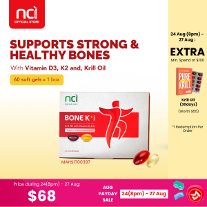 BONE K+® - Vitamin D3 & K2 MK-7 and Krill oil (MAHS1700397)- For Strong & Healthy Bones