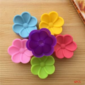 6pcs Flower Petal Silicone Mold Flower Design Dessert Mould Silicone Cake Cup Mold Party Pastry Baking Tools