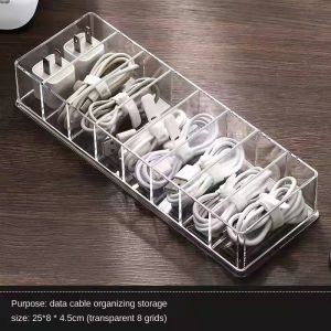 HTF.Ustproof Storage Cable Management Box Hub Organizer Box Desktop Data Cable Storage Box