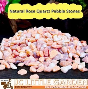 Jclsgp Natural Rose Quartz Pebble Stones Garden Decoration Fish Tank