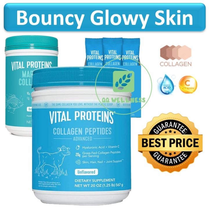 👍Vital Proteins Collagen Peptides with Hyaluronic Acid and Vitamin C ...