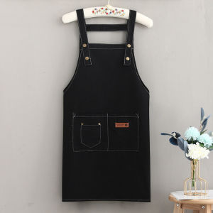 Quivlox Waterproof Apron Hang Neck Apron Coffee Shop Fashion Apron Kitchen Apron Adult Overalls Apron 围裙