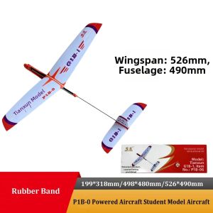 DOWNA 3 Kiểu Dáng Máy bay lắp ráp bằng dây thun Quán tính PP Máy bay thi đấu ngoài trời Cuộc thi giáo dục học đường Máy bay lượn có động cơ P1B-0 Thiết bị khoa học phổ thông dành cho học sinh tiểu học