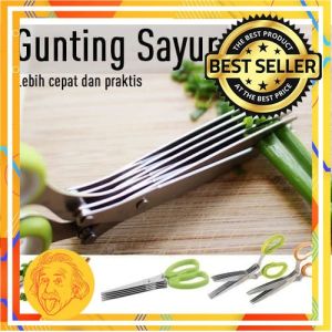 Gunting 5 Layer Scissors Five Layer Pemotong Daun Bawang - Gunting Sayuran Praktis 5 Layer by Einstein-Store