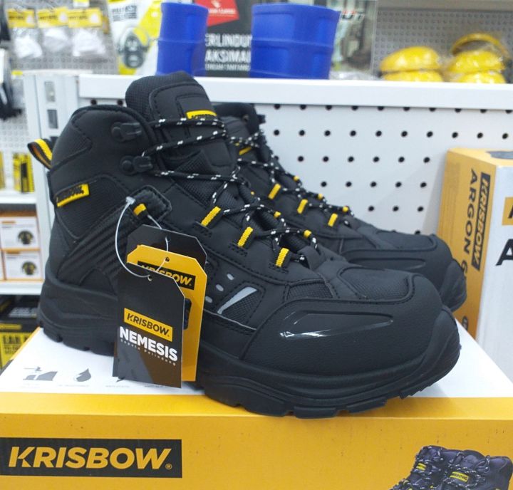 Sepatu Safety Krisbow Original Nemesis Model Tali 6 Inch Sepatu Pengaman Kerja Steel 8641