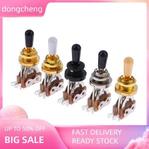 dongcheng 1PC 3 cách ngắn thẳng Guitar chuyển đổi chuyển đổi Pickup Selector với Brass hat cho guitar điện pickups chuyển đổi bộ phận điều khiển