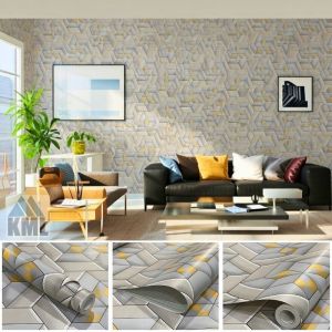 Wallpaper Dinding Anti Air Mewah Dan Modern Motif Diamon 3D