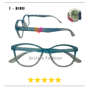 FASHION Kacamata Gaya Pria Wanita Model Korea Style Frame Bening Jelly Warna Gradasi Lensa Netral Transparan Full Rim Anti Debu - FREE CASE