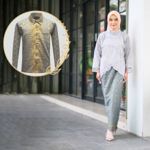 Emran Batik - Setelan Kebaya Couple Kirana Silk Lace Rok Motif Songket Baju Wisuda Lamaran NIkahan Bridesmaid