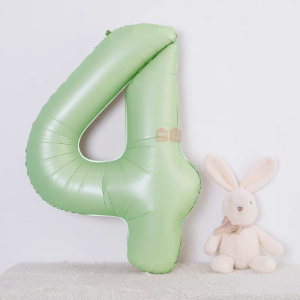 DINOSO Balon Foil Angka Large 32 Inci Warna Hijau Zaitun Olive Green Helium Foil Balon Nomor Balon Foil Hijau Sage Angka 0-9 Jumbo 32 inch