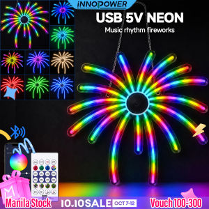 RGB LED Firework Strip Lights with Music Sync APP & Remote Control Chashing Christmas Decor USB for Cafe Garden Stall