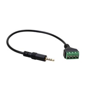 3.5mm TRRS Male Jacks to 4 Pin Screw Terminals Adapters Cable Gold Plateds Stereo Sound Balun Connectors 30cm