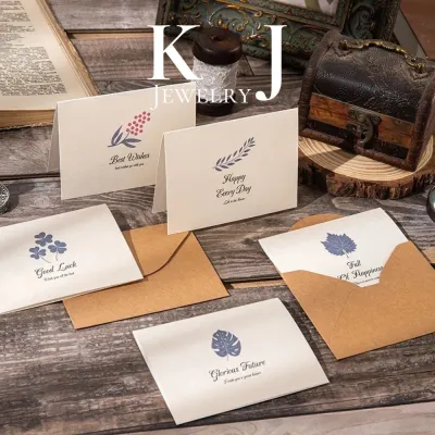 Thiệp quà tặng viết tay thiết kế đơn giản sang trọng có kèm phong bì KJ-Jewelry