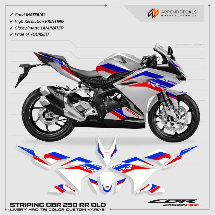 STRIPING CBR 250 RR TRI COLOR STIKER MOTOR HONDA CBR 250 DESIGN
