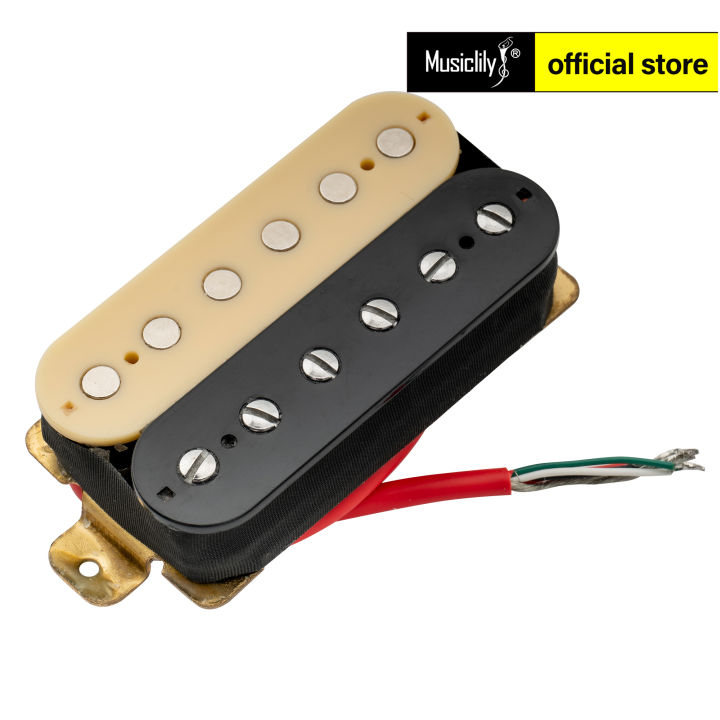 Humbucker Pickup Musiclily Ceramic Set (Neck+Bridge) - For Electric Guitars, Black High Output Humbuckers