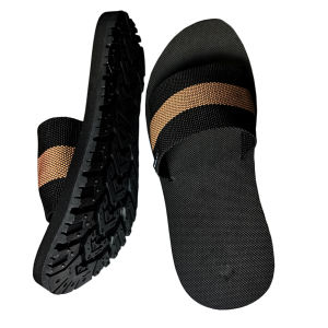 CLBR BRSLI019 outdoor slides black x brown strap with black slipsole (Available Sizes 5 6 7 8 9 10 11 12)