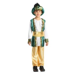 Purim halloween Party Aladdin Costumes Aladdin Lamp genie costume Adam prince Fantasia Arab Clothing Carnival2026