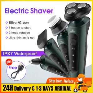 9D 4 in 1 Mens Electric Shaver Machine USB Rechargeable Face Razor Shaving Waterproof Beard & Nose Hair Shaver Trimmer Grooming for Men Face Razor 剃须刀水洗电动刮胡子刀