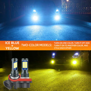 (harga untuk sepasang)2 buah LED H11 Lampu Kabut LED 2 Warna untuk Otomotif 36SMD 3030 Putih 6000K Kuning