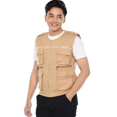 Rompi motor Rompi Tacktical banyak kantong rompi outdoor unisex pria wanita bahan catton drill jaket motot jaket touring