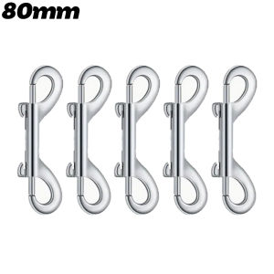 5ชิ้นโซ่ทริกเกอร์โลหะผสมสังกะสีตะขอกลัดสองด้านตะขอแขวนโลหะสำหรับตัวคล้องโซ่กุญแจแบบพกพาสายจูงสุนัขคลิปแขวนในสวน