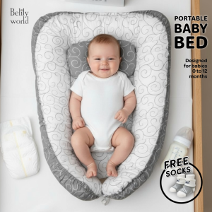 Portable Neutral  Whirlwind Baby Bed Cotton Baby Nest with Baby Pillow Removable Newborn Bed Set Until 12months