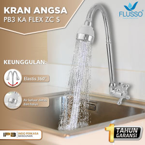 FLUSSO Kran Cuci Piring Minimalis / Kran Angsa 1/2 inch Tembok / Kran Air Sink Dapur Flexible