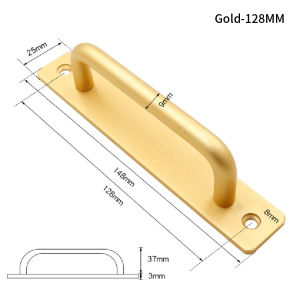 Aluminum Alloy Cabinet Door Handle Balcony Bedroom Door Wooden Door Drawer Handle Black/Gold/Silver