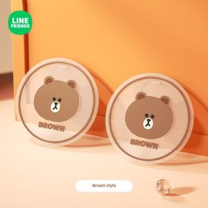 LINE FRIENDS Brown Car Coaster Cute Cartoon Interior Decor for Neat Auto Cup Holder LFB201