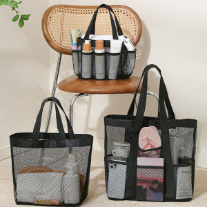 QIYUE กระเป๋าชายหาดความจุขนาดใหญ่กระเป๋าเดินทางอเนกประสงค์กระเป๋าเก็บชุดว่ายน้ำแบบกลวง