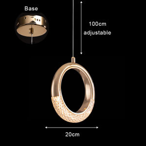 Nordic Light luxury LED pendant light Circle Acrylic chandelier Creativity hanging lamp indoor home bedside bedroom living room