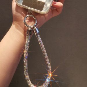 SAZ92 Hanging Cord Glitter Rhinestone Phone Lanyard Handheld Short Wrist Style Mobile Phone Chain Phone Case Hanging Anti Loss Mobile Phone Rope Women/Lady/Girl