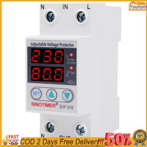 【24 hours delivery】 80A 220V Limit Over Current Protection Dual Digital Display Voltage Reclosing Protector Relay Over Under Voltage Protection