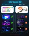 YM E-Brightt 5 in 1 Car Interior Led Light Kit，Dreamcolor Acrylic Neon Interior Car LED Strip Lights，Dash Footwell Multicolor with Music Sync Mode and DIY Mode. 