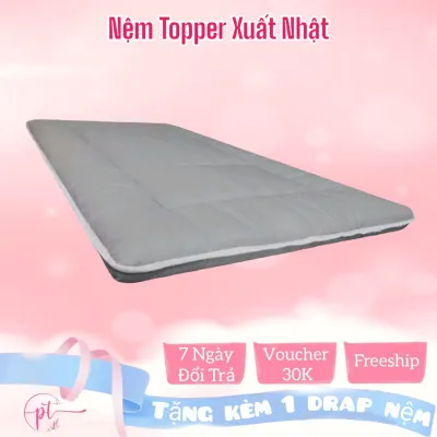 SAGA Nệm Topper Nhật Nệm Bông Trải Sàn 1mx2m 1m2x2m 1m4x2m 1m6x2m 1m8x2m Tặng Kèm Drap Nệm - Giao Hỏa Tốc 2H HCM